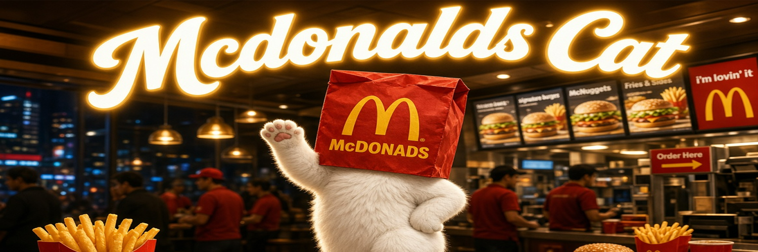 McDonalds Cat waving inside the restaurant